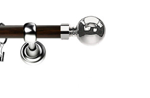 Karnisz Metalowy Prestige pojedynczy 25mm Kula INOX - wenge