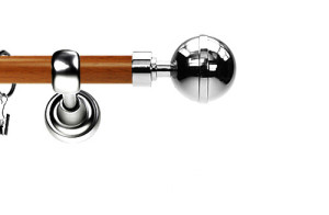 Karnisz Metalowy Prestige pojedynczy 25mm Kula Elegant INOX - calvados