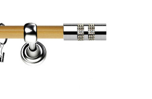 Karnisz Metalowy Prestige pojedynczy 25mm Lanso Crystal INOX - pinia