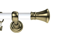 Karnisz Metalowy Prestige pojedynczy 25mm Liberty Antyk mosiądz - biały