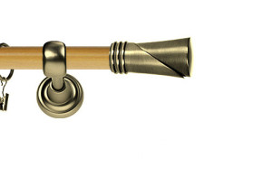 Karnisz Metalowy Prestige pojedynczy 25mm Loca Antyk mosiądz - pinia