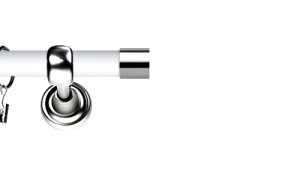 Karnisz Metalowy Prestige pojedynczy 25mm Luna INOX - biały