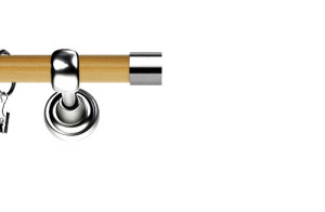 Karnisz Metalowy Prestige pojedynczy 25mm Luna INOX - pinia