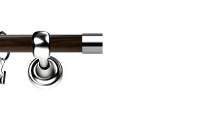 Karnisz Metalowy Prestige pojedynczy 25mm Luna INOX - wenge