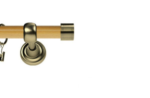 Karnisz Metalowy Prestige pojedynczy 25mm Luna Antyk mosiądz - pinia