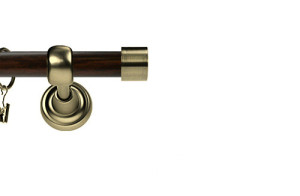 Karnisz Metalowy Prestige pojedynczy 25mm Luna Antyk mosiądz - wenge