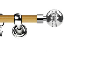 Karnisz Metalowy Prestige pojedynczy 25mm Melba Crystal INOX - pinia