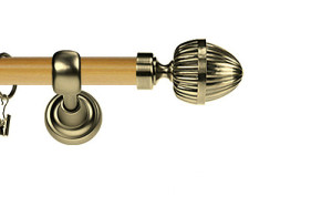 Karnisz Metalowy Prestige pojedynczy 25mm Milano Antyk mosiądz - pinia