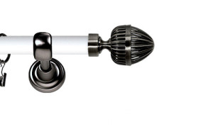 Karnisz Metalowy Prestige pojedynczy 25mm Milano Antracyt - biały
