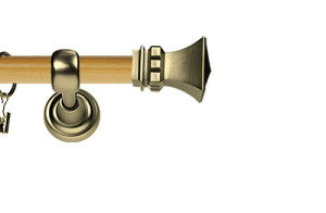 Karnisz Metalowy Prestige pojedynczy 25mm Orto Antyk mosiądz - pinia