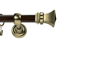 Karnisz Metalowy Prestige pojedynczy 25mm Orto Antyk mosiądz - wenge