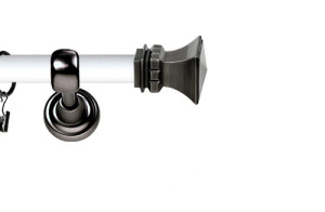 Karnisz Metalowy Prestige pojedynczy 25mm Orto Antracyt - biały