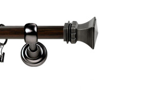 Karnisz Metalowy Prestige pojedynczy 25mm Orto Antracyt - wenge