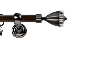 Karnisz Metalowy Prestige pojedynczy 25mm Piano Crystal Antracyt - wenge