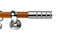 Karnisz Metalowy Prestige pojedynczy 25mm Rosetti Crystal INOX - calvados