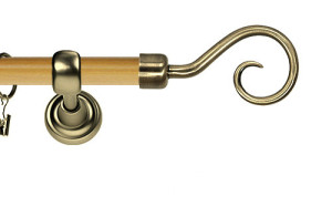 Karnisz Metalowy Prestige pojedynczy 25mm Spirala Antyk mosiądz - pinia