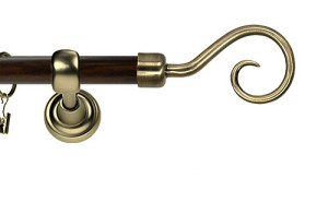 Karnisz Metalowy Prestige pojedynczy 25mm Spirala Antyk mosiądz - wenge