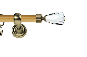 Karnisz Metalowy Prestige pojedynczy 25mm Travo Crystal Antyk mosiądz - pinia