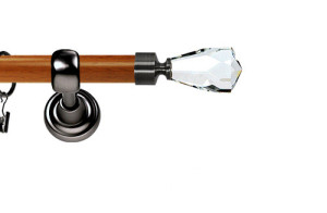 Karnisz Metalowy Prestige pojedynczy 25mm Travo Crystal Antracyt - calvados