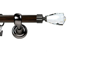 Karnisz Metalowy Prestige pojedynczy 25mm Travo Crystal Antracyt - wenge
