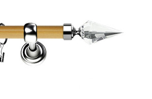 Karnisz Metalowy Prestige pojedynczy 25mm Veneto Crystal  INOX - pinia