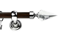 Karnisz Metalowy Prestige pojedynczy 25mm Veneto Crystal  INOX - wenge