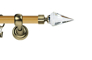 Karnisz Metalowy Prestige pojedynczy 25mm Veneto Crystal  Antyk mosiądz - pinia