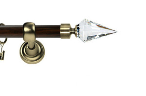 Karnisz Metalowy Prestige pojedynczy 25mm Veneto Crystal  Antyk mosiądz - wenge