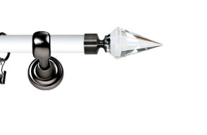 Karnisz Metalowy Prestige pojedynczy 25mm Veneto Crystal  Antracyt - biały