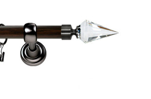 Karnisz Metalowy Prestige pojedynczy 25mm Veneto Crystal  Antracyt - wenge