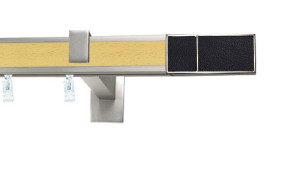 Karnisz apartamentowy aveno pojedynczy 31x13mm Croco Black Chrom mat - buk