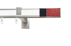 Karnisz apartamentowy aveno pojedynczy 31x13mm Croco R/B Chrom mat - Biały