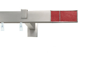 Karnisz apartamentowy aveno pojedynczy 31x13mm Croco Red Chrom mat