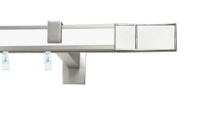 Karnisz apartamentowy aveno pojedynczy 31x13mm Croco White Chrom mat - Biały
