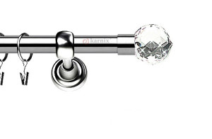 Karnisze Metalowe Rzymskie pojedynczy 19mm Beluna Crystal INOX