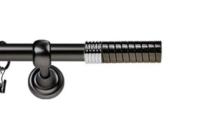Karnisze Metalowe Rzymskie pojedynczy 19mm Optima antracyt