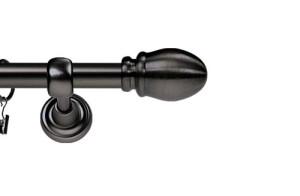 Karnisze Metalowe Rzymskie pojedynczy 19mm Owal antracyt