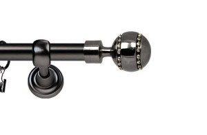 Karnisze Metalowe Rzymskie pojedynczy 19mm Pico Crystal antracyt