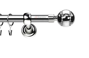Karnisze Metalowe Rzymskie pojedynczy 19mm Pico Crystal INOX