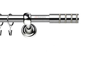 Karnisze Metalowe Rzymskie pojedynczy 19mm Rosetti Crystal INOX