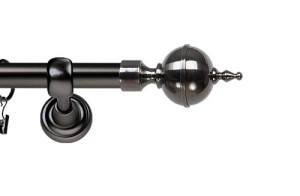 Karnisze Metalowe Rzymskie pojedynczy 19mm Roxy antracyt