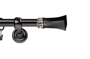 Karnisze Metalowe Rzymskie pojedynczy 19mm Santiago Crystal antracyt