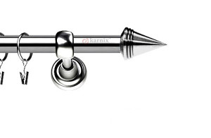 Karnisze Metalowe Rzymskie pojedynczy 19mm Stożek INOX