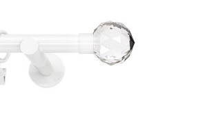 Karnisze nowoczesne NEO na wymiar pojedynczy 19mm Beluna Crystal biały