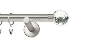 Karnisze nowoczesne NEO na wymiar pojedynczy 19mm Beluna Crystal chrom mat