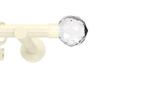 Karnisze nowoczesne NEO na wymiar pojedynczy 19mm Beluna Crystal ivory (kość słoniowa)