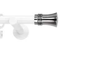 Karnisze nowoczesne NEO na wymiar pojedynczy 19mm Capri biały