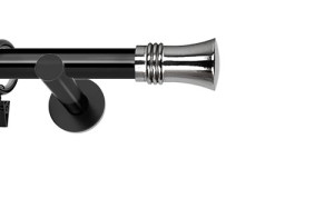 Karnisze nowoczesne NEO na wymiar pojedynczy 19mm Capri czarny