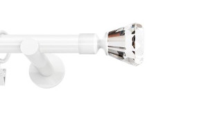 Karnisze nowoczesne NEO na wymiar pojedynczy 19mm Clarex Crystal biały