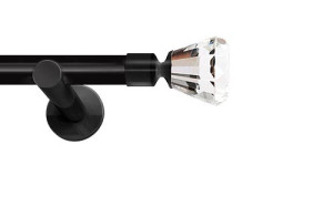Karnisze nowoczesne NEO na wymiar pojedynczy 19mm Clarex Crystal czarny